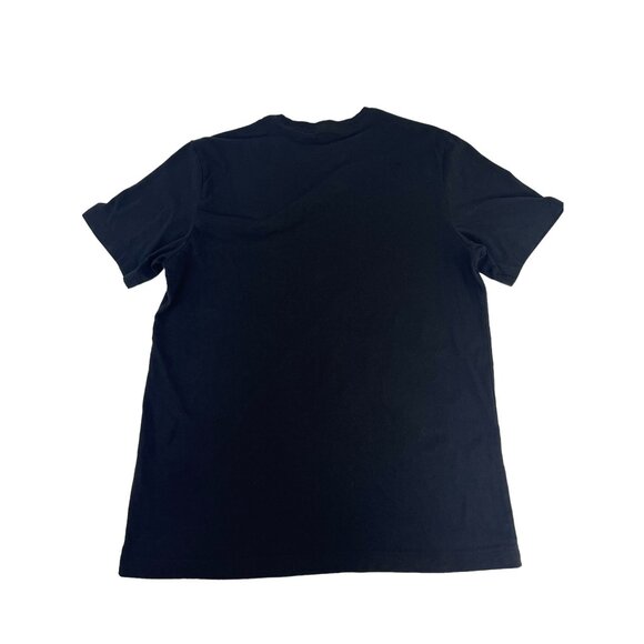 Nike Shirt Mens M Black Short Sleeve Crew Neck Swoosh Logo Activewear Casual - Picture 2 of 4